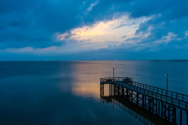 Mobile Bay Pôr Sol Daphne Alabama — Fotografia de Stock