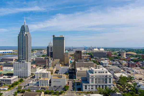 Downtown Mobile Horizonte Orla Alabama Abril 2021 — Fotografia de Stock