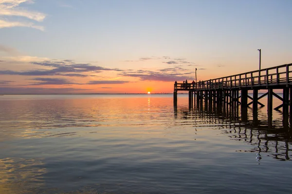 Sonnenuntergang Der Mobile Bay Mai Der Golfküste Von Alabama — Stockfoto