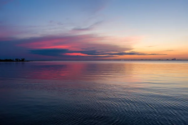 Pôr Sol Mobile Bay Maio Costa Golfo Alabama — Fotografia de Stock