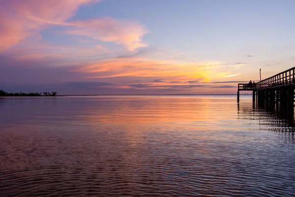 Mobile Bay Naplemente Májusban Alabama Öböl Partján — Stock Fotó