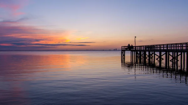 Sonnenuntergang Der Mobile Bay Mai Der Golfküste Von Alabama — Stockfoto