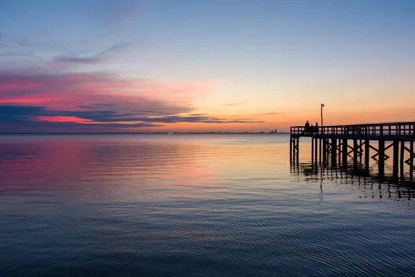 Захід Сонця Затоці Мобіл Травні Узбережжі Затоки Алабама — стокове фото