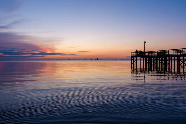 Coucher Soleil Mobile Bay Mai Sur Côte Golfe Alabama — Photo