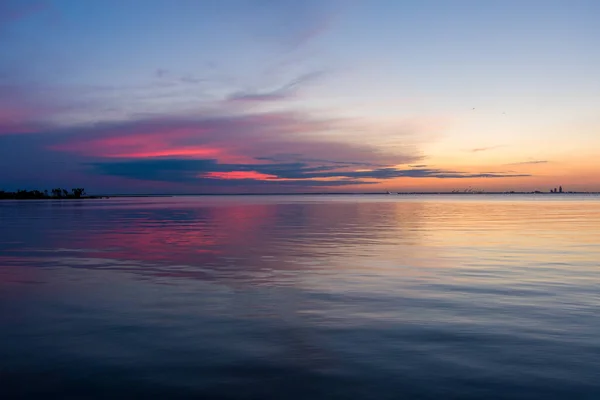 Mobile Bay Tramonto Maggio Sulla Costa Del Golfo Dell Alabama — Foto Stock