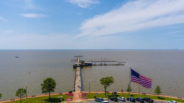 Der Städtische Pier Fairhope Alabama Der Mobile Bay — Stockfoto