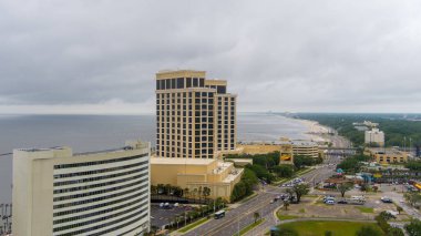 Biloxi, Mississippi kıyı şeridinin gökyüzü manzarası 