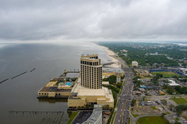 Biloxi, Mississippi kıyı şeridinin gökyüzü manzarası 
