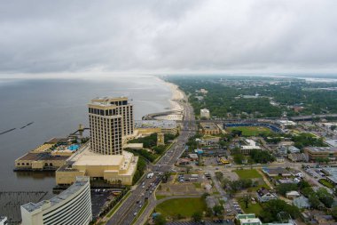 Biloxi, Mississippi kıyı şeridinin gökyüzü manzarası 