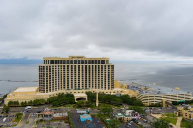 Biloxi, Mississippi kıyı şeridinin gökyüzü manzarası 