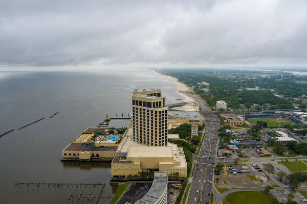 Vista Aérea Horizonte Orla Marítima Biloxi Mississippi — Fotografia de Stock