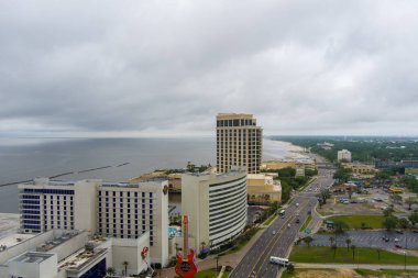 Biloxi, Mississippi kıyı şeridinin gökyüzü manzarası 