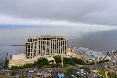 Biloxi, Mississippi kıyı şeridinin gökyüzü manzarası 