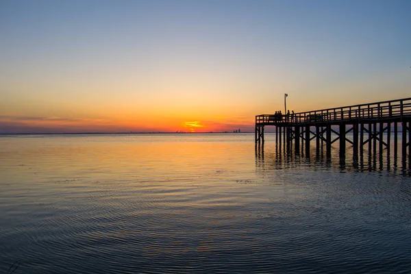 Masse Coucher Soleil Sur Rive Est Mobile Bay Daphné Alabama — Photo