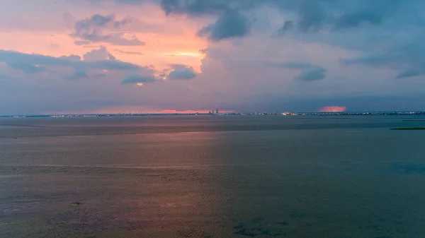 Mobile Bay Tramonto Sulla Costa Del Golfo Dell Alabama — Foto Stock