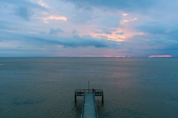 Mobile Bay Pôr Sol Costa Golfo Alabama — Fotografia de Stock