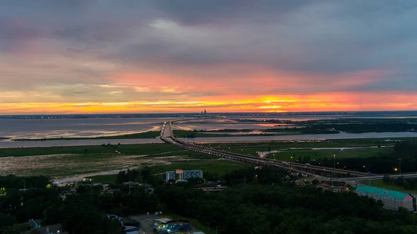 Daphne Alabama Oostelijke Oever Van Mobile Bay Bij Zonsondergang — Stockfoto