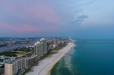 Orange Beach, Alabama Gün batımında 