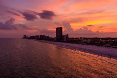 Orange Beach, Alabama Gün batımında 