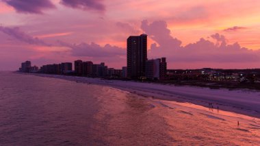 Orange Beach, Alabama Gün batımında 