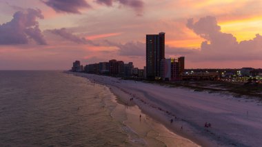 Orange Beach, Alabama Gün batımında 