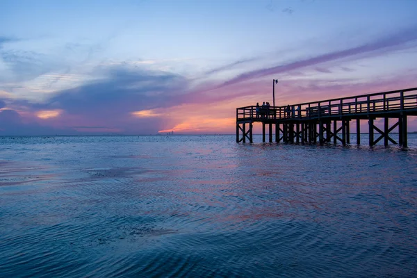 Molo Mobile Bay Při Západu Slunce Daphne Alabama — Stock fotografie