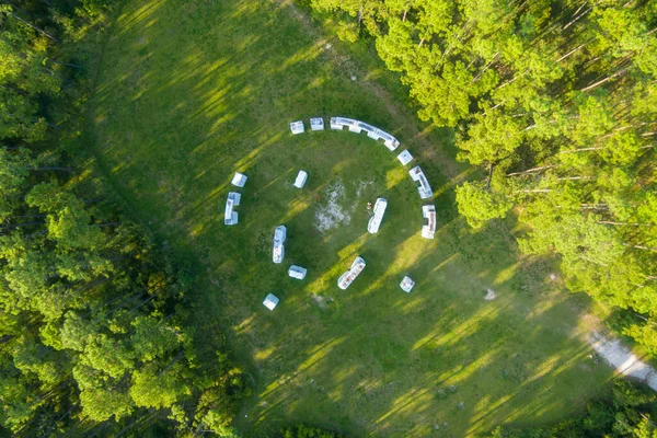 Flygfoto Över Vägen Attraktionen Bamahenge Exakt Kopia Stonehenge Vid Alabamas — Stockfoto