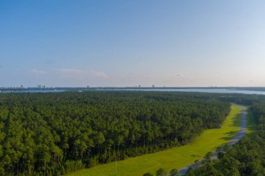 Aerial view of the Gulf Coast outdoors in Elberta, Alabama  clipart