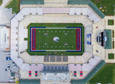 Mobile, Alabama 'da bir üniversite futbol stadyumunun havadan görünüşü 