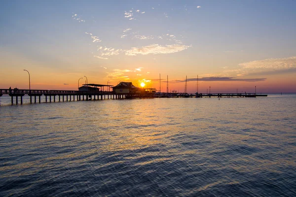 Fairhope Alabama Pier Coucher Soleil Sur Mobile Bay — Photo