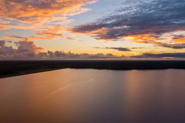 Aerial View Big Creek Lake Sunset Mobile Alabama September 2021 — Stock Photo, Image