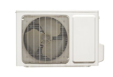 Beyaz arka plan üzerinde izole hava açık Klima kompresörü