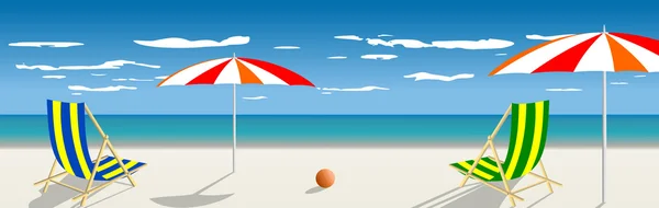 Plantilla de viaje de verano con playa vector de verano illustrat — Vector de stock