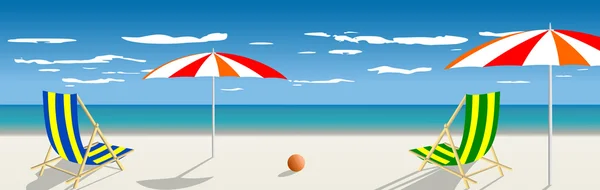 Plantilla de viaje de verano con playa vector de verano illustrat — Archivo Imágenes Vectoriales