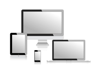 Tablet laptop telefon İzleyicisi vektör çizim