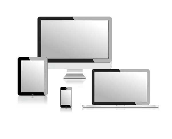Tablet teléfono portátil monitor vector ilustración — Vector de stock