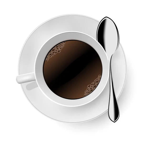 Une tasse de café sur blanc. Vecteur — Image vectorielle