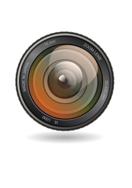 Kamera fotoğraf lens vektör çizim.