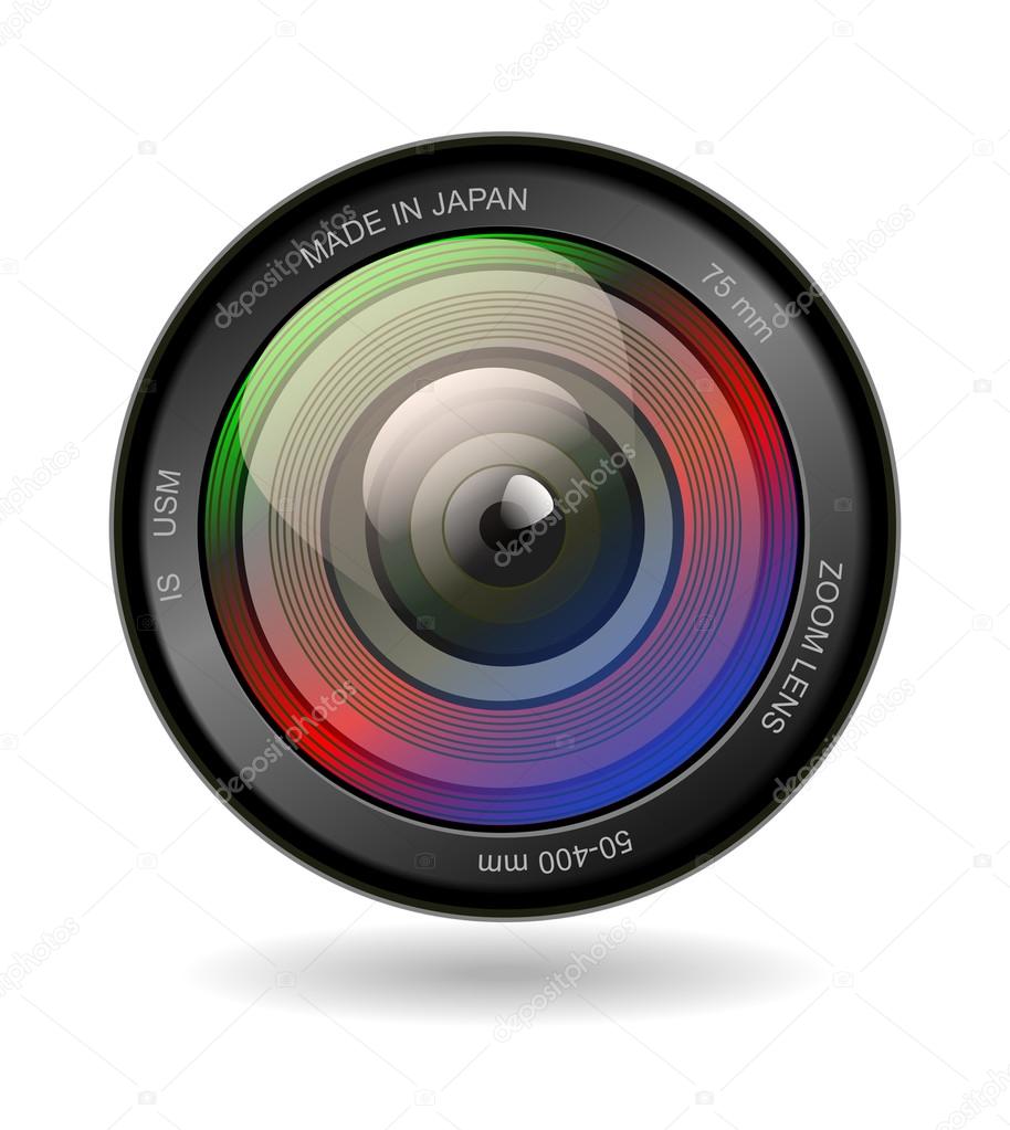 Camera photo lens vector.