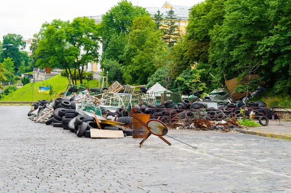 Kyiv Ukraine Haziran 2014 Euromeydan Daki Barikatların Baskınından Sonra Şehrin — Stok fotoğraf