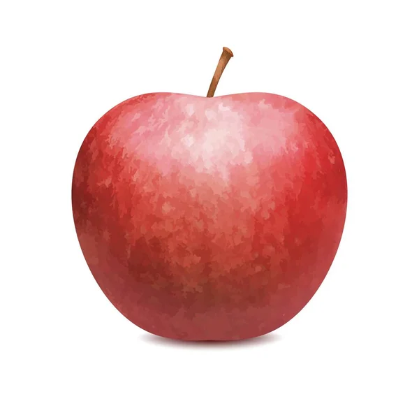 Manzana Roja Aislada Sobre Fondo Blanco Ilustración Vectorial — Vector de stock