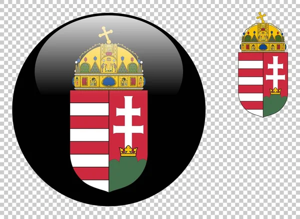 Wappen Der Ungarischen Vektorillustration Auf Transparentem Hintergrund — Stockvektor