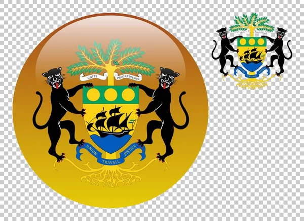 Coat Arms Gabon Vector Illustration Transparent Background — Stock Vector