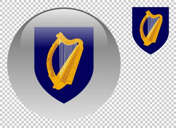 Wappen Von Irland Vektorillustration Auf Transparentem Hintergrund — Stockvektor