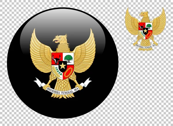 Wappen Von Indonesien Vektordarstellung Auf Transparentem Hintergrund — Stockvektor