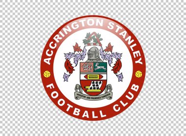 Şeffaf arka planda İngiltere futbol kulübü amblemi. Vektör çizimi. Accrington Stanley FC