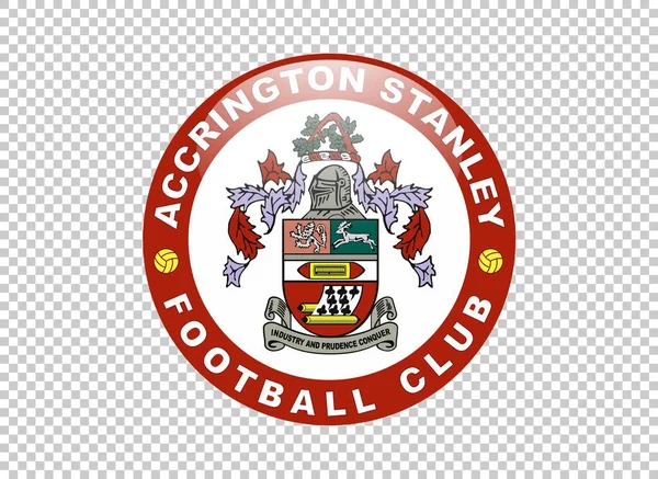 Inglaterra Clube Futebol Emblema Fundo Transparente Ilustração Vetorial Accrington Stanley — Vetor de Stock