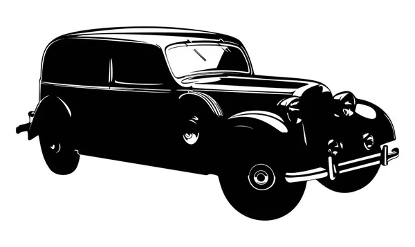 Ilustração Vetor Carro Retrô Cartaz Vintage Carro Retro Velho Móvel — Vetor de Stock
