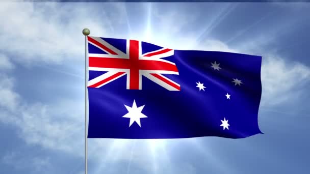 Australische Flagge — Stockvideo