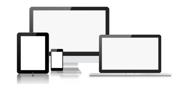 平板电脑笔记本手机显示器 — 图库矢量图片